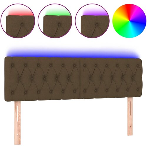 Maison Chic led posteljno vzglavje - vzglavna omarica - nočna omarica temno rjavo 160x7x78/88 cm blago, (21712714) Cene