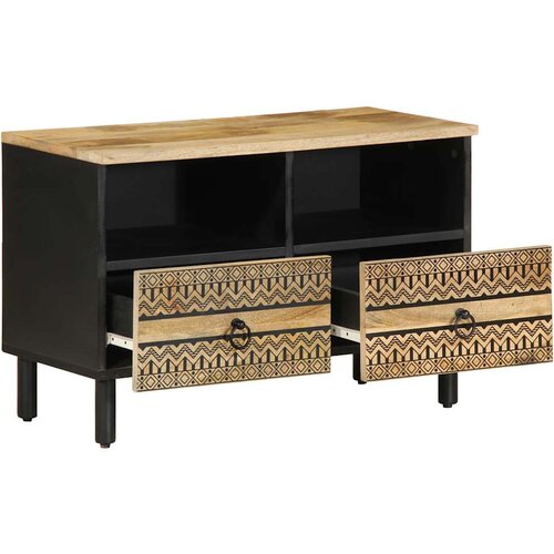 Maison Chic TV omarica - TV enota - Televizijska omarica črna 70x33,5x46 cm Masivni neobdelan les Mango, (21701932) Cene