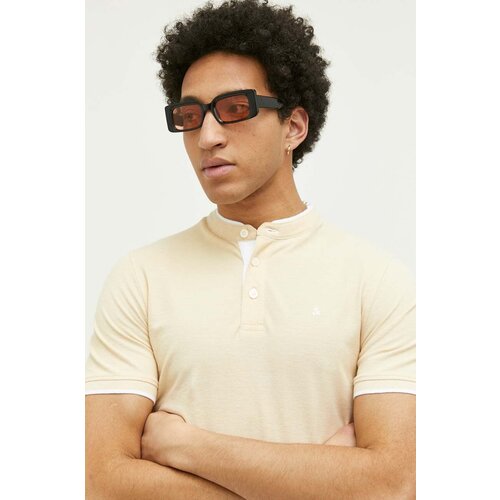 Jack &amp;amp; Jones Bombažen polo JJEPAULOS rumena barva, 12199711 Slike
