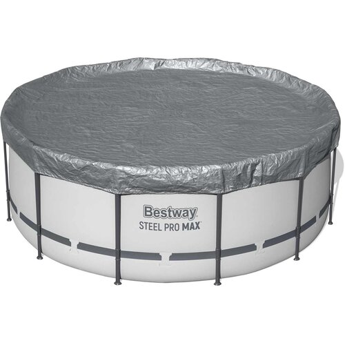 Bestway Pokrivač za bazen &amp;Oslash;3,66 m Kružni Poliester Siva Slike