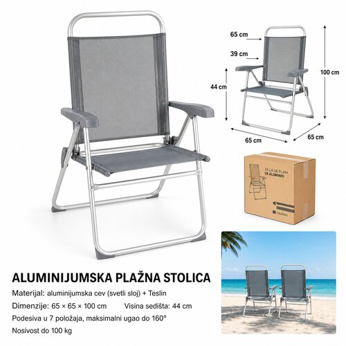 KMT Aluminijumska stolica, Siva Cene