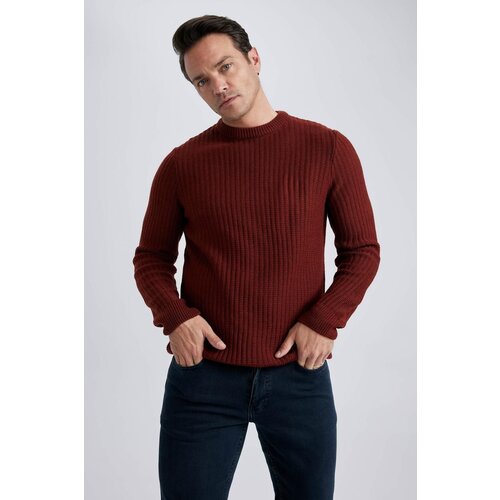 Defacto Standard Fit Crew Neck Waffle Sweater Slike