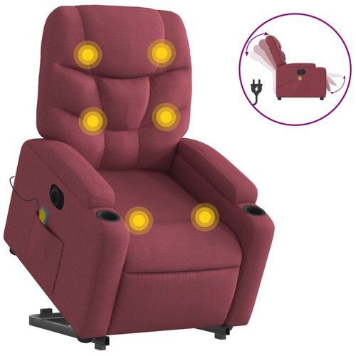 Maison Chic Električni masažni naslanjač - Relax naslanjač s funkcijo vstajanja vinsko rdeč, (22061981) Cene