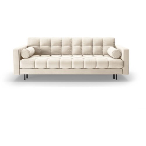 Cosmopolitan Design Kremno bela žametna raztegljiva sedežna garnitura s prostorom za shranjevanje 222 cm Bali &amp;ndash; Slike