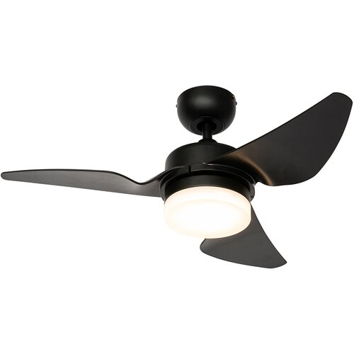 QAZQA Stropni ventilator črne barve, vključno z LED in daljinskim upravljalnikom - Yuki Cene