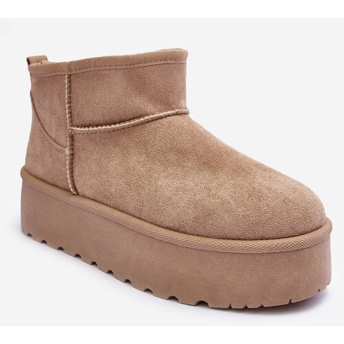 Kesi Leather snow boots on platform beige Corcoran Cene