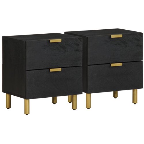 vidaXL Noćni ormarići 2 kom crni 40x33x46 cm od masivnog drva manga Cijene