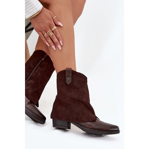 Boto Insulated Cowboy Boots High Heels Chocolate Sylvette Slike