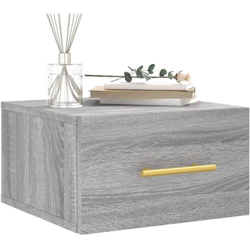  Zidni noćni ormarići 2 kom boja sivog hrasta sonome 35x35x20 cm Slike