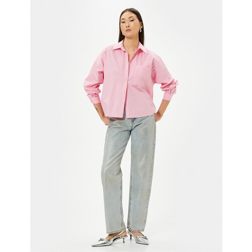 Koton Classic Shirt Long Sleeve Buttoned Pocket Detailed Regular Fit Cene