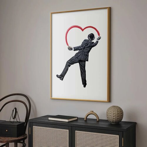  Plakat - Elegant Graffiti Artist 21x30 Zlatni okvir s margom Slike