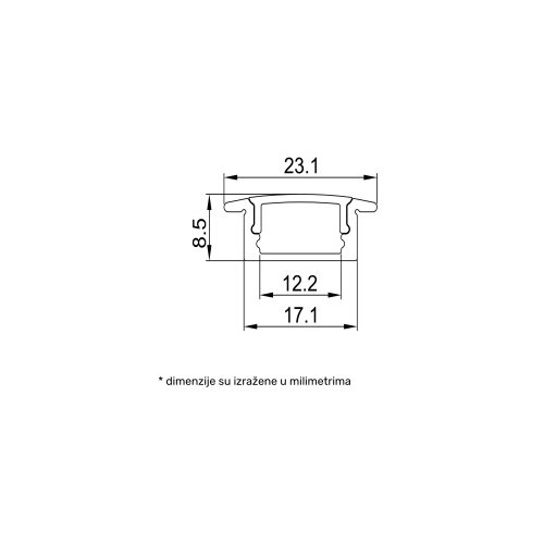 Bb Link led profil LL-ALP001-R komplet crni Slike