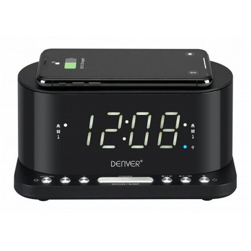 Denver Electronics Radio budilka z brezžičnim polnilcem crq-110 led usb črna, (20472841) Slike