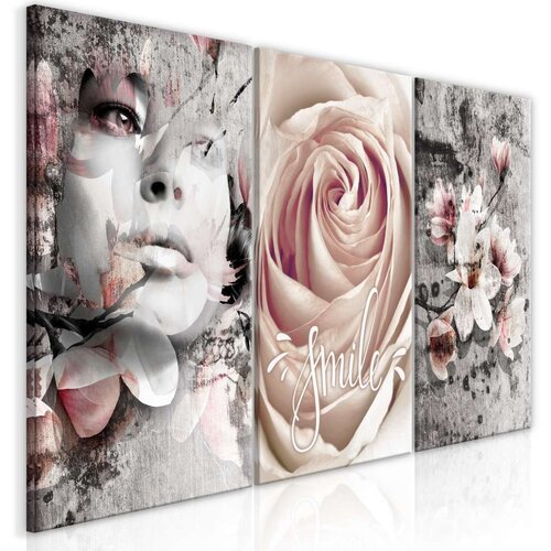  Slika - Floral Smile (3 Parts) 120x60 Slike