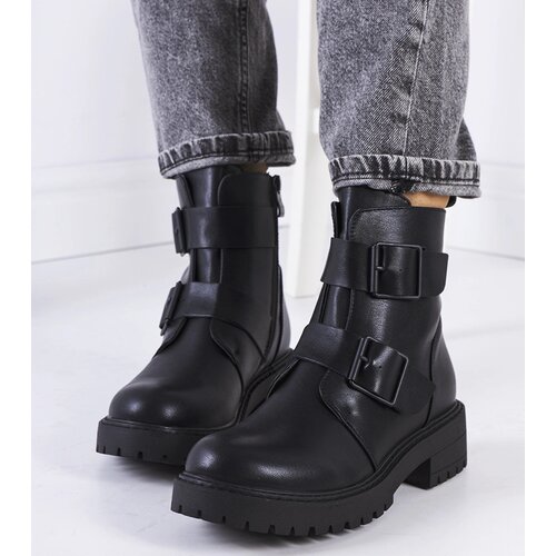 Gemre Black eco-leather ankle boots Leurbost Cijene