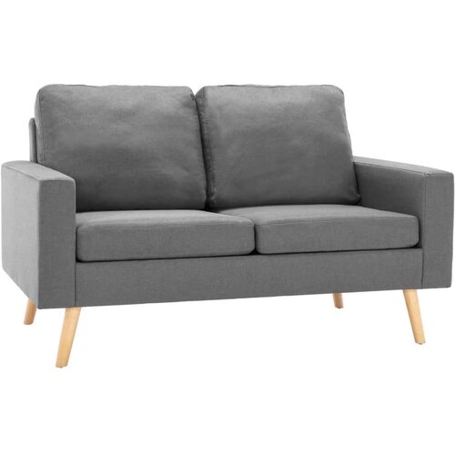  2-dijelni set sofa od tkanine svjetlosivi Slike