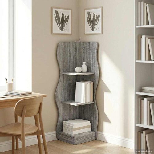  Kutna polica Siva sonoma 34 x 33 x 102 cm Konstruirano drvo Cijene