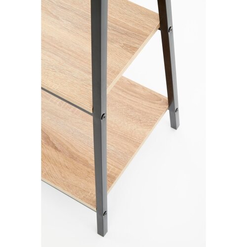  Polica za knjige NARVIK 148x34 cm crna/hrast sonoma Slike