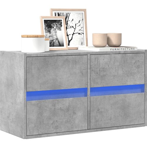 vidaXL Stenska TV omarica z LED lučkami betonsko siva 80x31x45 cm Cene