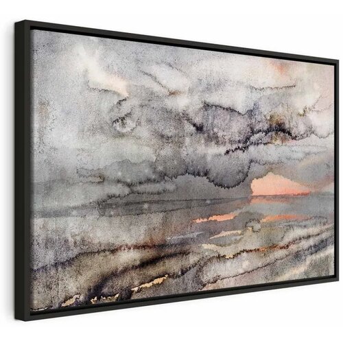  Slika - Connected Clouds (1 Part) Wide 120x80 U crnom drvenom okviru Cene