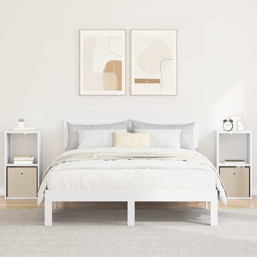  Noćni ormarić 2 pcs Bijelo 35 x 32 x 68,5 cm Konstruirano drvo Slike