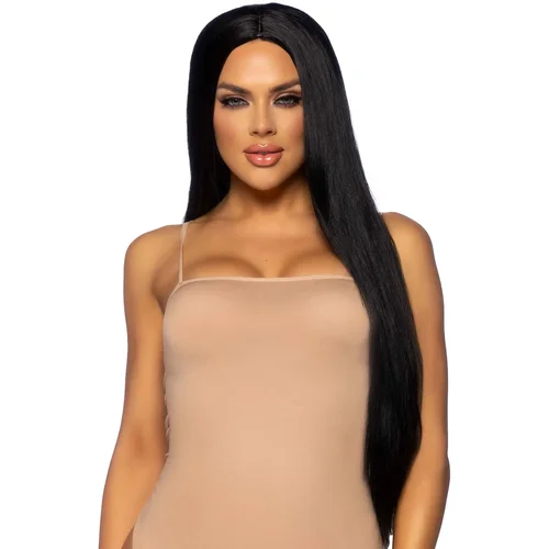 Leg Avenue Long Straight Center Part Wig 84cm Black