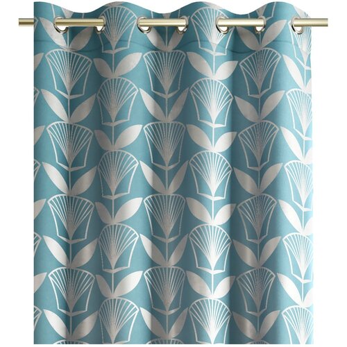AmeliaHome plava zavjesa Floris, 140 x 250 cm Slike