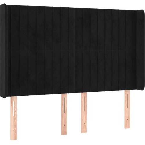  Uzglavlje crno 147x16x118/128 cm bar&amp;scaron;unasto Slike