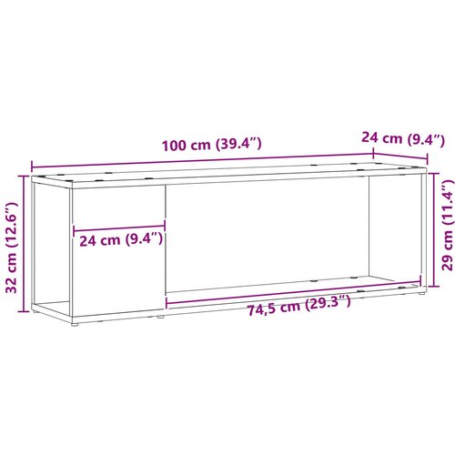  Set TV komoda Zidne Crna 100 x 24 x 63 cm Konstruirano drvo Slike