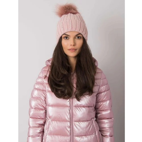 Fashion Hunters Light pink insulated hat with patches