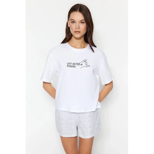 TRENDYOLMILLA Ženski set pidžame Thmss23Pt00228, Beli Cene