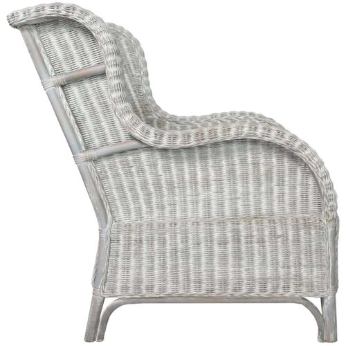 vidaXL Sofa s jastukom siva od prirodnog ratana i platna Cene