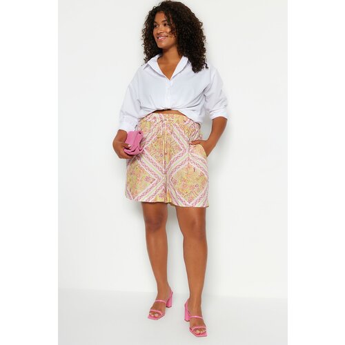 Trendyol curve plus size shorts &; bermuda - multicolored - normal waist Slike
