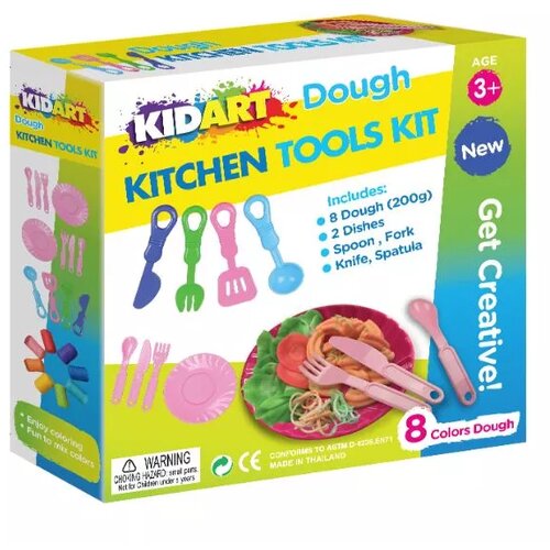  Kid Art: Komplet plastelina z kuhinjskimi orodji - 8 barv Slike