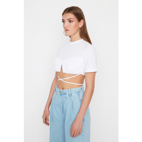 Trendyol X Sagaza Studio White Tie Detailed Bustier Cene