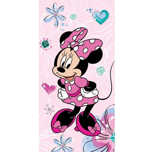Jerry Fabrics Rožnata bombažna otro&amp;scaron;ka brisača 70x140 cm Minnie &amp;ndash; Slike