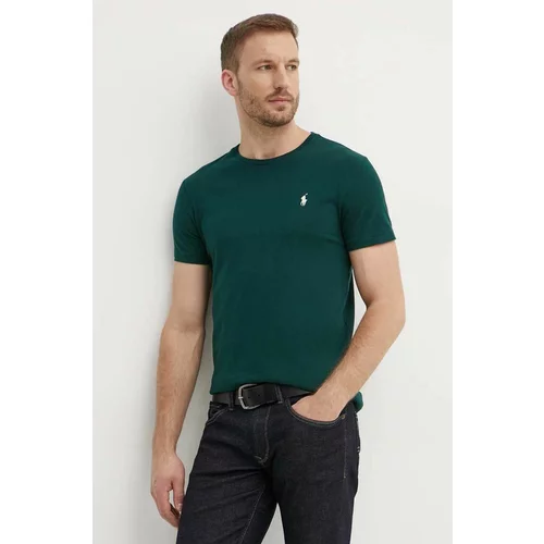Polo Ralph Lauren Pamučna majica za muškarce, boja: zelena, bez uzorka, 710671438