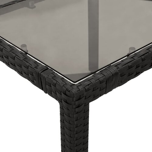  5-dijelni vrtni blagovaonski set s jastucima od poliratana crni Crna 90 x 90 x 75 cm Slike