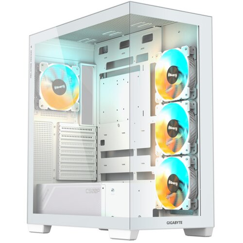 Gigabyte C500 Panoramic Stealt Mid-tower, ATX, 4x ARGB fans White Case Slike
