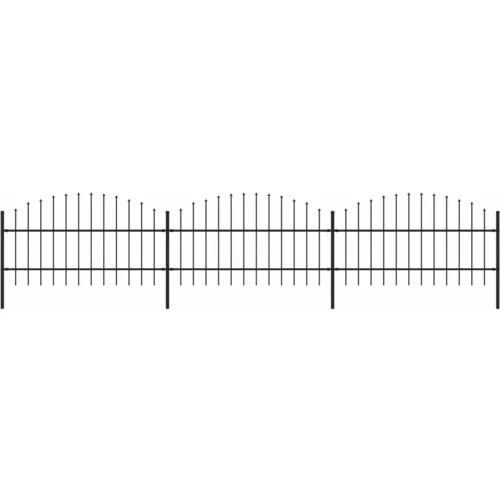  ograda s ukrasnim kopljima (0,75-1) x 5,1 m čelična crna
