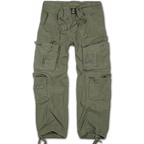 Brandit Moške cargo kamuflažne vojaške hlače Pure Vintage, Olivna