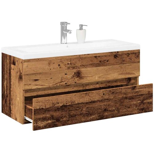 vidaXL Ormarić s ugrađenim umivaonikom boja starog drva 101x39,5x49 cm Cijene