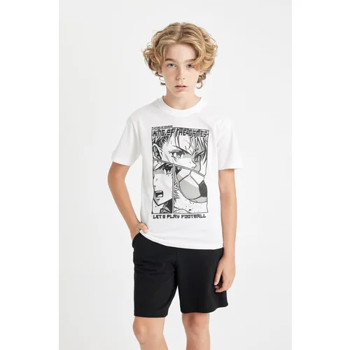 Defacto Boy's Crew Neck Printed Short Sleeve T-Shirt