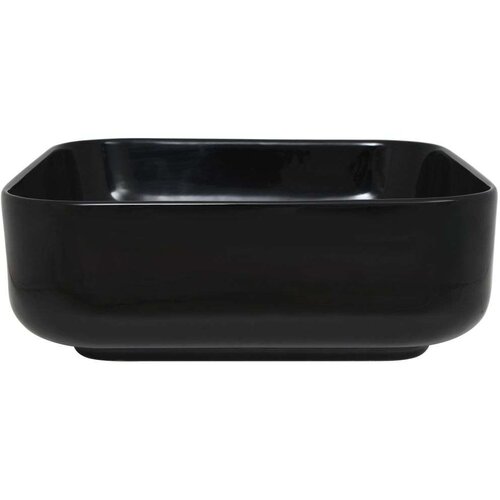 VidaXL Pravokutni keramički umivaonik crni 38 x 38 x 13,5 cm Slike