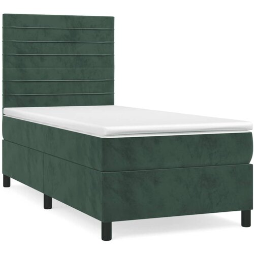 Maison Chic Box spring postelja - Vzmetna postelja z vzmetnico temno zelen 90x190 cm žamet SL13290, (21901482) Cene