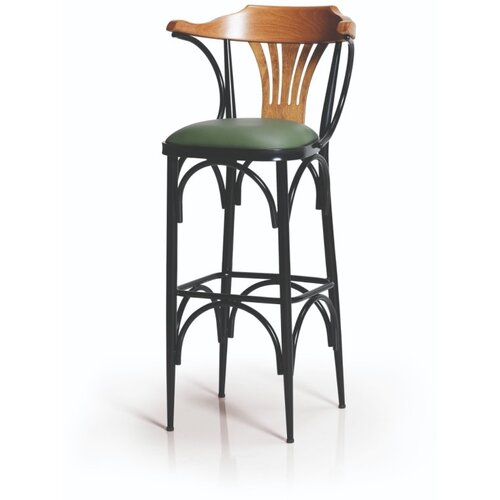 Bar stolica sa zelenim sjedištem i crnim nogama Cijene