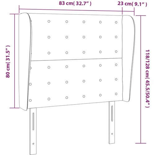  Uzglavlje s u&amp;scaron;ima plavo 83 x 23 x 118/128 cm od tkanine Slike