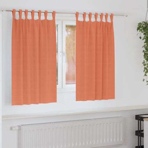 VidaXL Zavjese sa zavjesama 2 pcs Terakota Poliester Slike