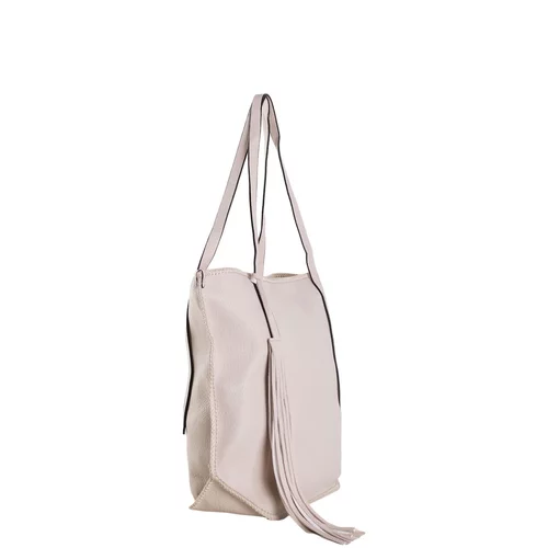 Fashion Hunters Dark beige women's shopper bag made of ecological leather