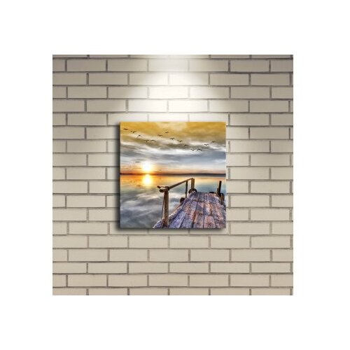 Wallity Slika na platnu sa LED osvetljenjem 28x28cm Slike